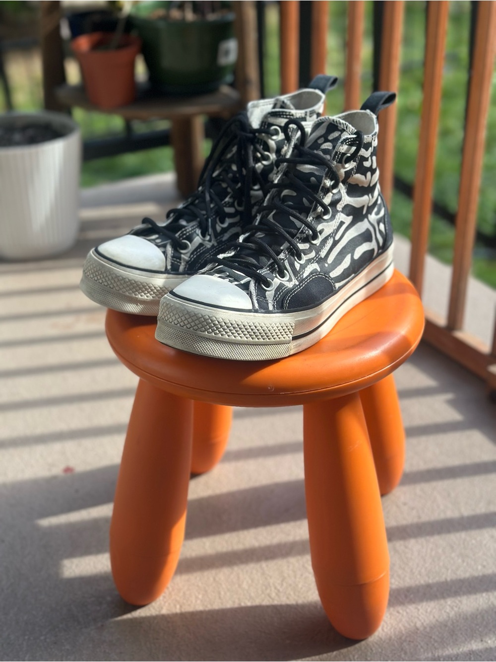 Lift Hi Top platform converse sneakers with Zebra Print